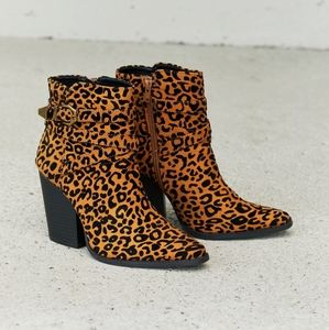 Leopard Print Heeled Booties